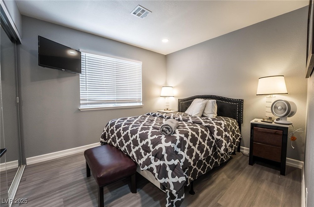 Furnished bedroom at the Trudy Lane sober living home in Las Vegas